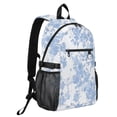 thumbnail image 2 of JIALIOU 14" Laptop Backpack Waterproof Airline Approved Stylish Casual Daypack for Travel Business College Work, Blue White Stripes and Blue Flowers, 2 of 8