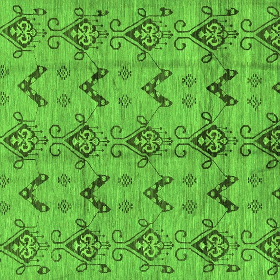 Ahgly Company Indoor Square Abstract Green Modern Area Rugs, 3' Square