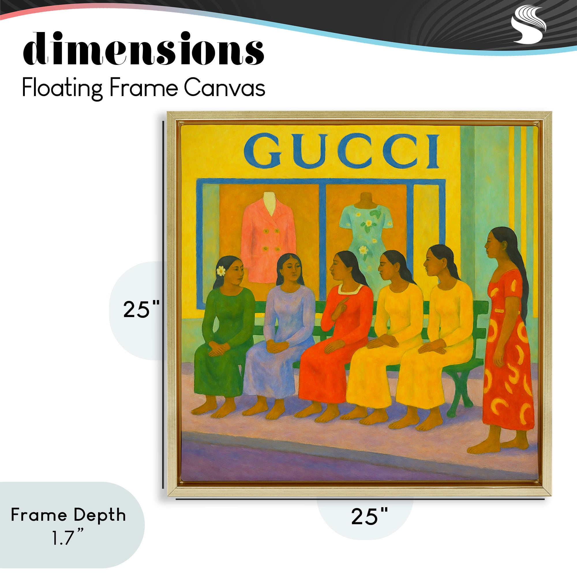 Stupell Industries Gaugin Style Glam Gold Framed Floater Canvas Wall Art, design by Grotto Studios