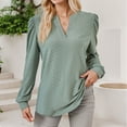 thumbnail image 2 of Women Blouses Cute Summer Sexy Long Shirts for Women Active Wear Top Set Long Sleeve Tops for Loose Fit Sleeve Chiffon Blouse Laye Shirts Petite Tops Cute Clothes Summer Girl Green XL, 2 of 6