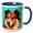 Blue/White, variant on 3drose, Nice Rough Collie Dog Portrait on Green. Digital Art Gifts for Family, 11oz Magic Transforming Mug