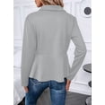 thumbnail image 6 of Women'S Pearl Trim Blazer Open Front Long Sleeve Shawl Collar Elegant Suits Jackets Silver XXL, 6 of 7