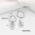 thumbnail image 3 of 925 Sterling Silver Girls Clear Cubic Zirconia Butterfly Dangle Hoop Earrings, 3 of 5