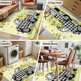 thumbnail image 6 of Area Rug 48×72in, Pastoral Plaid Truck Lemon Fruit Floor Carpet Living Room Rug, Farm Floral Leaves on Yellow Non-Slip Welcome Mat Indoor Rugs for Bedroom Dining Room, 6 of 9