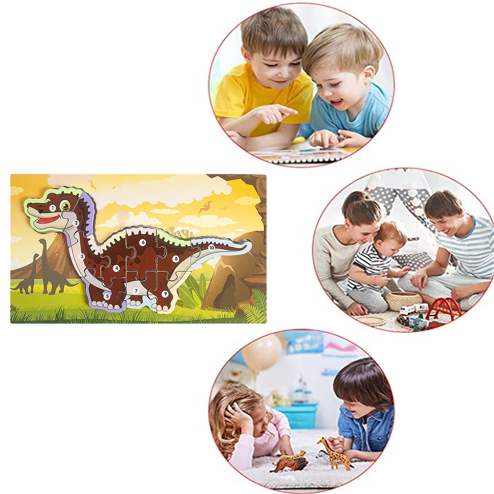 Details about   Kids Baby Assembly Developing Preschool DIY 3D Wooden Puzzle Toys Gift 