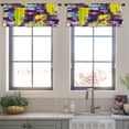 thumbnail image 3 of LALILO Kitchen Curtain Valance Acrylic Art Graffiti Oil Rod Pocket Window Curtain 52"x 18" Set of 2, 3 of 5