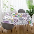 thumbnail image 6 of Coolnut Mardi Gras Tablecloth, Waterproof Washable Polyester Square Table Cover, Durable Tablecloth for Kitchen Dining Table Party Decor, 60"X 60", 6 of 7