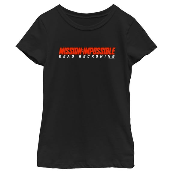 Girl's Mission: Impossible Dead Reckoning Movie Logo Red Graphic Tee Black Small