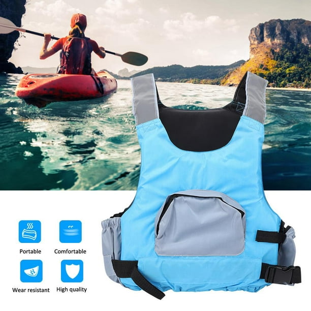 FAGINEY EPE Blue Adults Large Pocket Life Jacket Swim Trainer Vest For  Swimming Fishing Canoe Supplies,Swim Trainer Jacket,Life Jacket