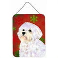 thumbnail image 1 of Carolines Treasures SS4688DS1216 Maltese Flocons de Neige Rouges et Verts Impressions Murales Ou de Porte en Métal Aluminium pour Noël, 1 of 2