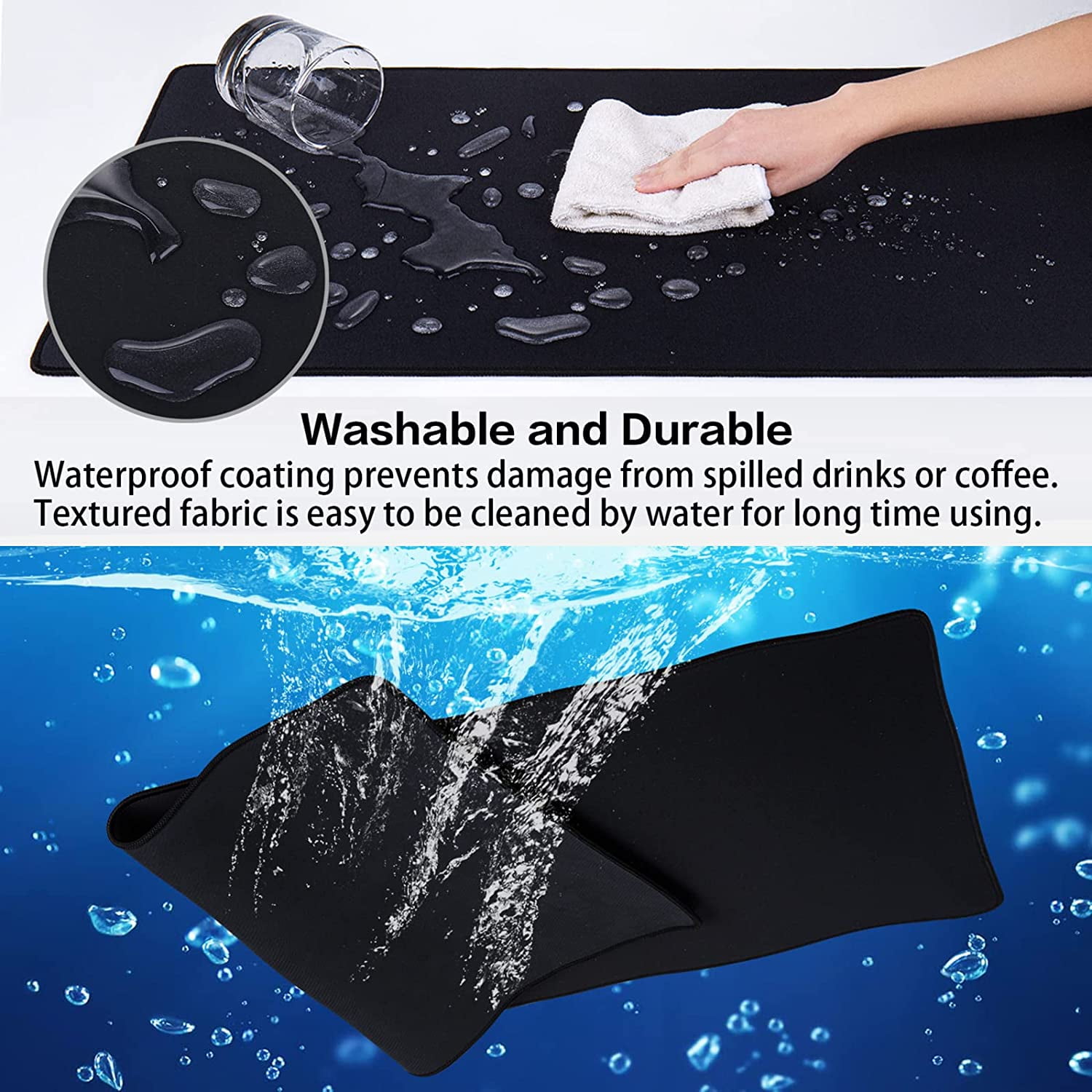 Gaming Mouse Pad (31.5x15.7in) 3mm Thickness XX-Large Extended Mousepad Big Computer Keyboard Full Desk Mousepad with Anti-Slip Base Anti-Fray