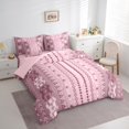 thumbnail image 3 of jejeloiu Retro Aztec Geometric 7-Piece Twin Bedding Sets,Vintage Boho Tribal Bedding Comforter Set,Pink Triangle Cute Flower Sheet Sets For Men Women,Breathable Home Decor Reversible, 3 of 8