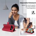 thumbnail image 3 of For Google Pixel 10 / 10 Pro 6.3-inch RFID Blocking Protective Purse Wallet Case For Women Men Multi-Card Slots Zipper Pocket Detachable Shoulder Strap And Wrist Strap,Shockproof Phone Case,Red, 3 of 8