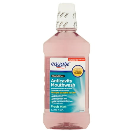 (2 pack) Equate Fresh Mint Anticavity Mouthwash, 33.8 Fl