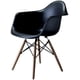 thumbnail image 5 of Set de 2 Sillas Grupo Microtec Replica Estilo Eames con Brazos Negro Pata Madera Comedor Oficina Sala Cocina o Jardin Plastico Grueso Grupo Microtec Daw Daw, 5 of 5