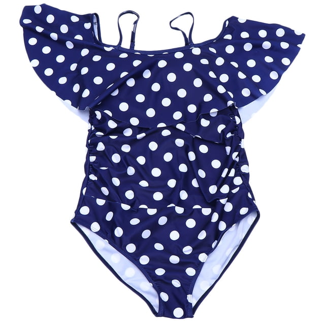 UPOUART Mignon Maillot de Bain une Pièce de Maternité en Polyester Bleu Foncé Bretelles Réglables pour Femmes Enceintes TTG