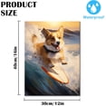 thumbnail image 2 of HFDF Dog Surfg Canvas Wall Art Art Poster for House Livg Room Bedroom Home Decorations Gift Ready To Hang es 12x16inch Framed, 2 of 6