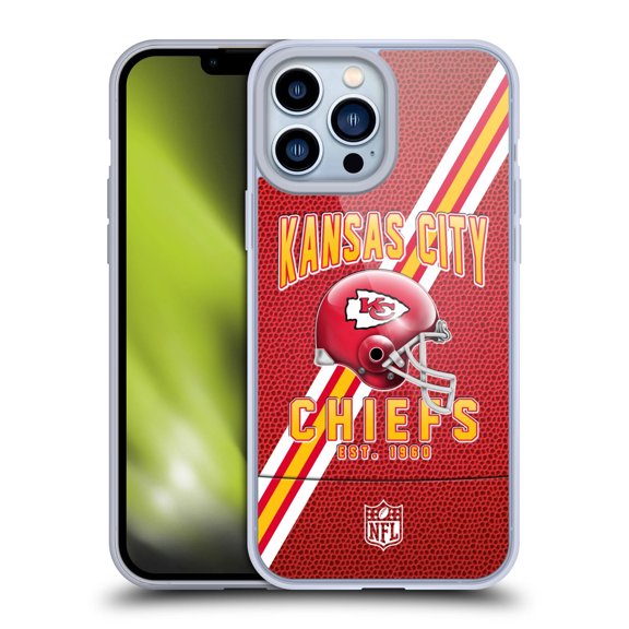 Head Case Designs NFL Kansas City Chiefs Logo Art Football Stripes Soft Gel Case for Apple iPhone 13 Pro Max
