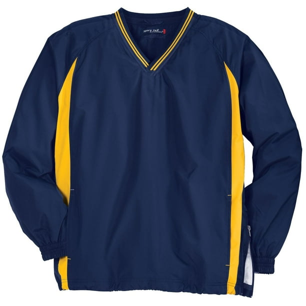 SportTek SportTek Men's Tipped VNeck Raglan Wind Shirt