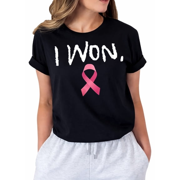 I Won - Breast Cancer Awareness Pink Ribbon T-Shirt