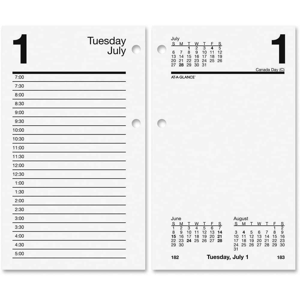 AtAGlance Looseleaf Daily Desk Calendar Refill