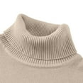 thumbnail image 4 of Miluxas Mens Turtleneck Sweaters Long Sleeve Mock Neck Knit Sweaters Ribbed Slim Pullover Sweater Khaki, 4 of 9