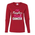 thumbnail image 2 of I'm Tougher Than Cancer Womens Graphic Long Sleeve T-Shirt, Red, Small, 2 of 3