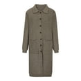 thumbnail image 6 of Lovskoo Cardigan Sweaters for Women Open Front Long Sleeve Medium Length Single Breasted Knit Pocket Jacket Oversized Winter Outerwear Tops Khaki, 6 of 6