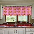 thumbnail image 3 of Yayeee Kitchen Curtains Tier Set of 2 Light Filtering 57"x36" Over Sink Window Panels, Pink Doughnuts, 3 of 7