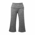 thumbnail image 4 of Oiyii Tween Girl's Wide Leg yoga Capri Pants Solid High Waist Casual Culottes Summer Daily Bottoms,Grey, 4 of 4