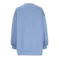 thumbnail image 4 of Wang6 Womens Plus Size White Sweatshirts Long Sleeve Crew Neck Tunic Pullovers Comfy Fall Loose Fit Drop Shoulder Solid Tshirts Tops Blue S, 4 of 5