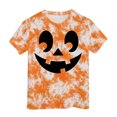 thumbnail image 5 of PEASKJP Girls T Shirts Short Sleeve Girl's Short Sleeve Crewneck T Shirt Halloween Clothes (Light Yellow,8-9 Years), 5 of 5