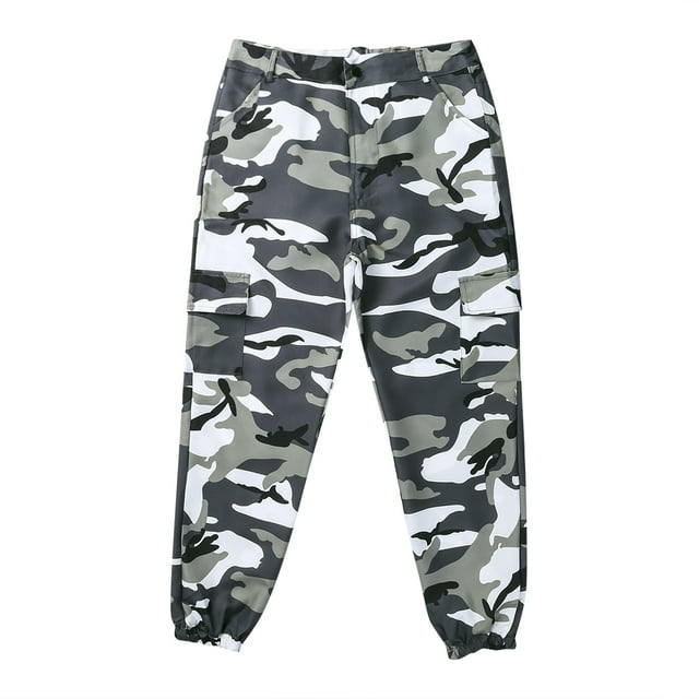 Pantalon Cargo Militaire Camouflage pour Femmes, Pantalon Décontracté d'Armée avec Multiples Poches 1 Pcs