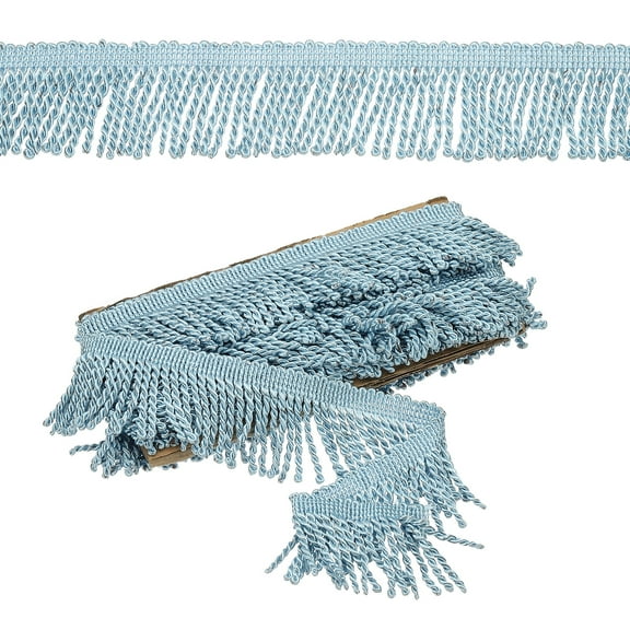Blue Fringe Trim, 5 Yards x 65mm Fringe Trim Curtain Tassel Fringe Trim Fabric Trims Sewing for Curtain Sofa Clothes DIY Decoration