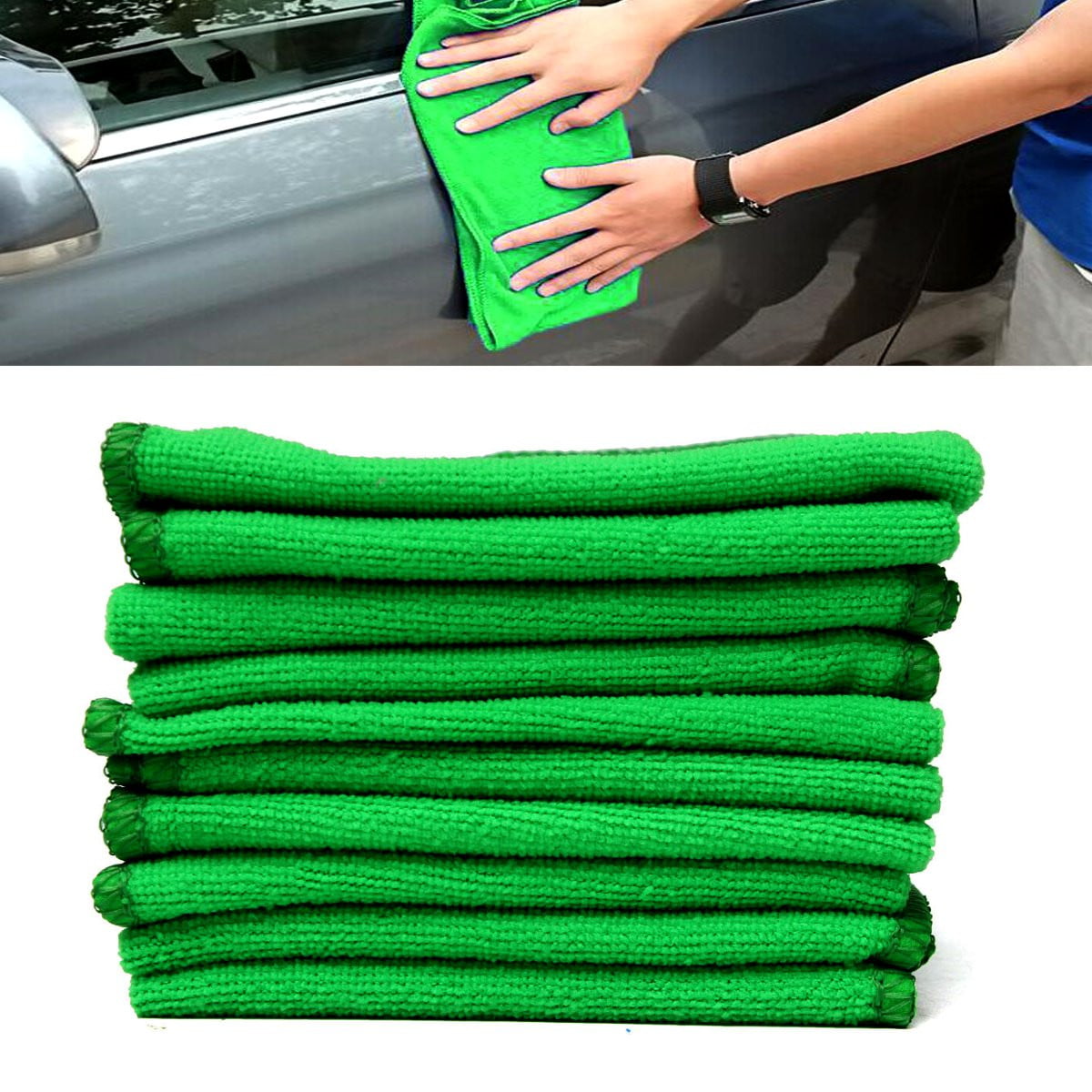10Pcs Green Micro Fiber Auto Car Detailing Cleaning Duster Towel S0U4 Cloth D8P8 