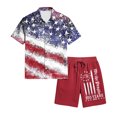 thumbnail image 6 of Men's 4th of July 2 Piece Outfits Patriotic Beach Cruise Button Down Shirts Shorts Sets US 250 Years Anniversary Travel Clothes, 6 of 6