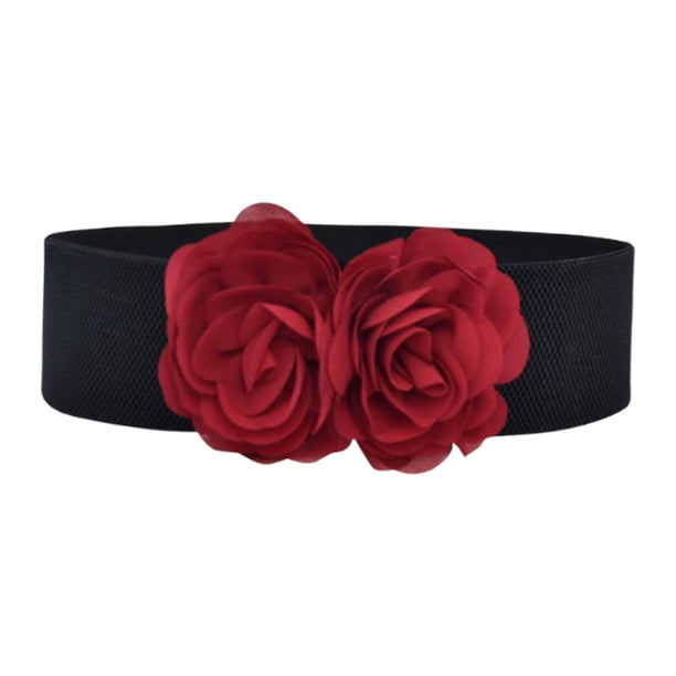 Cinturón ancho para mujer, cinturón tipo corsé, cinturón grueso para blusas y accesorios. Negro y rojo