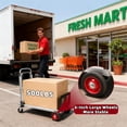 thumbnail image 3 of Aluminum 3-in-1 Folding Hand Truck, 500Lbs Heavy Duty Dolly Cart with 2 Large 6-Inch Quiet Rubber Wheels, 2 360 °   Swivel Wheels, 2 Bungee Cords, Portable Dolly for Home, Office, Warehouse, Packages, 3 of 8
