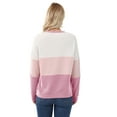 thumbnail image 4 of Pdbokew Womens 2025 Fall Winter Sweaters Casual Long Sleeve Ribbed Knit Crew Neck Lightweight Pullover Pink L, 4 of 7