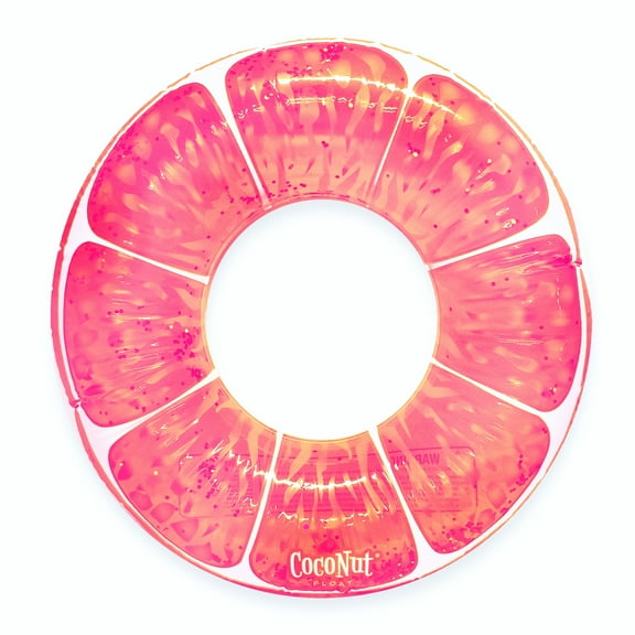 CocoNut Outdoor Pink Grapefruit Glitter - 42" x 42" Pool Float – Inflatable Pool Ring – Durable Long Lasting Lounge Tube and Water Toy – Fun Decoration for Parties, Events. Ages 8 