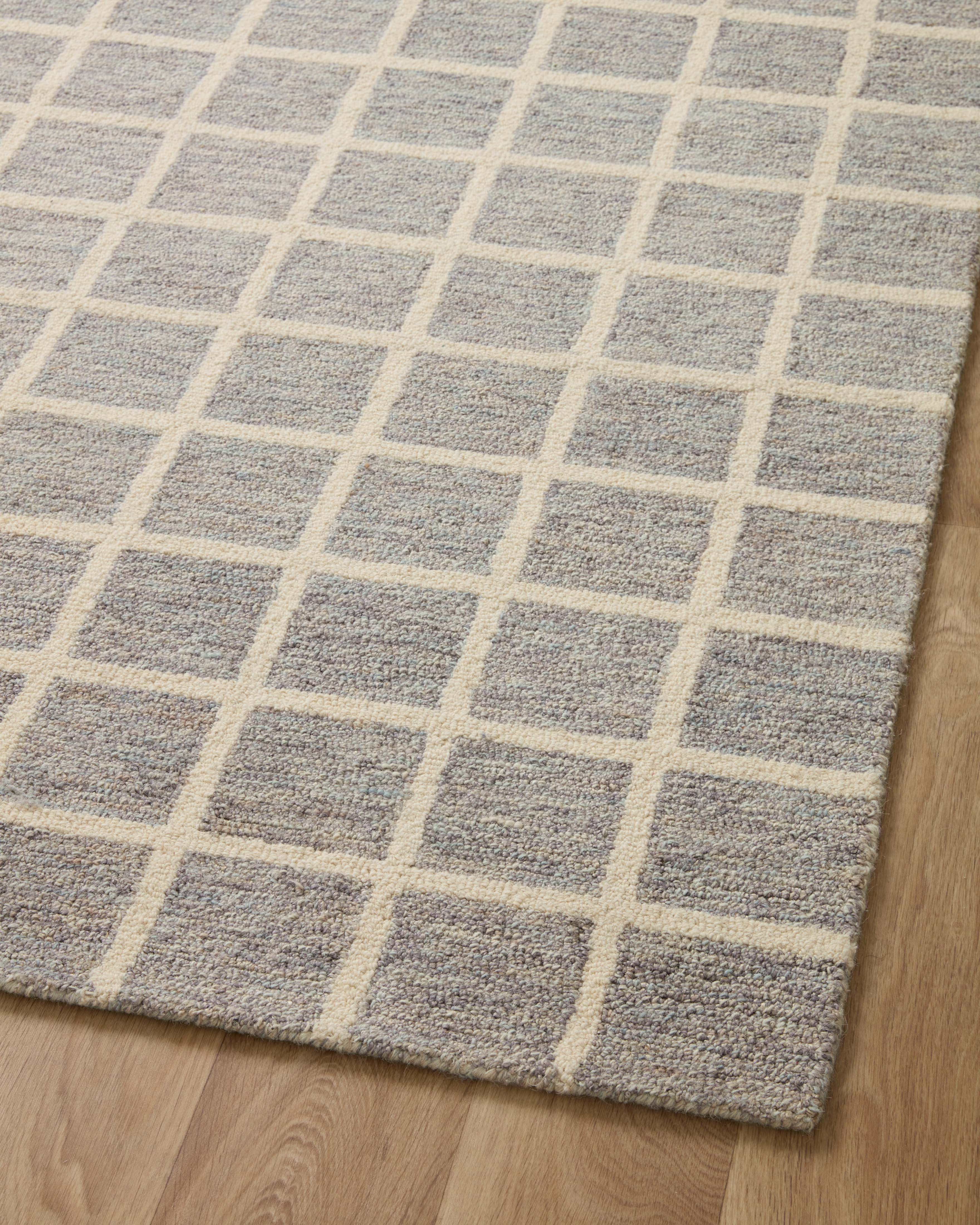 Chris Loves Julia x Loloi Polly Grid Slate/Ivory 2'-3" x 3'-9" Area Rug