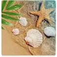 thumbnail image 3 of GZHJMY Square Drink Coasters, 1 Pcs Starfish and Seashell in Sea Water Absorbent Ceramic Coffee Coasters for Drinks with Cork Base Housewarming Gift for Home Decor, 3 of 6