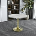 thumbnail image 2 of LeisureMod Verve Modern Round Dining Table with White Resin Tabletop and Gold Steel Pedestal Base for Kitchen and Dining Room (36-Inch), 2 of 7