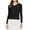 Black, variant on Women's V Neck Slim Pullover Thermal Underwear Top Fall Winter Knitted Base Layer Long Sleeve Low Cut Tight Sweater
