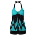 thumbnail image 4 of Aayomet Plus Size Swimsuit for Women Fashion Gradient Sky Blue Conservative Tankini Two Piece Set (Blue, XXL), 4 of 5