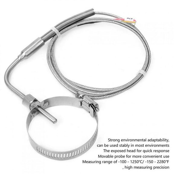 EGT Thermocouple K Type Right Angle 80x5mm Temperature Probe With 3.3Ft 1M