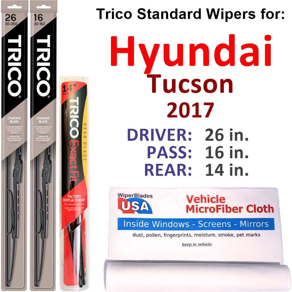 2017 Hyundai Tucson Wiper Blades (Set of 3) w/Rear Wiper