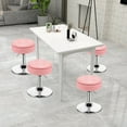 thumbnail image 5 of Costway Set of 3 Adjustable Vanity Stool 360° Swivel Storage Makeup Chair with  Tray Pink, 5 of 10
