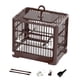 thumbnail image 2 of Jaula para pájaros loro, jaula de viaje para loros, plegable, fácil de limpiar, accesorios para mascotas, jaula para uso doméstico, casa para mascotas marrón, 2 of 7
