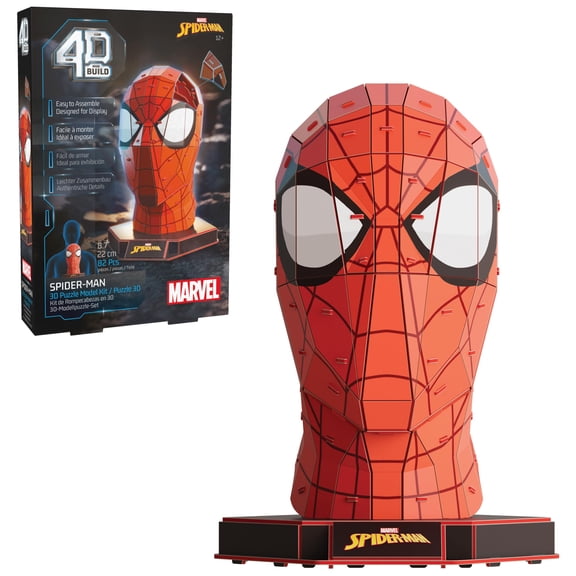 Kit de Modelo de Rompecabezas 3D 4D Build Marvel Spider-Man con Base 82 Piezas